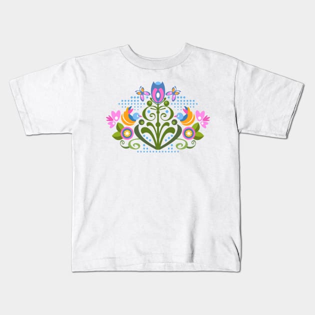 Folk Art Kids T-Shirt by AdrianaStore